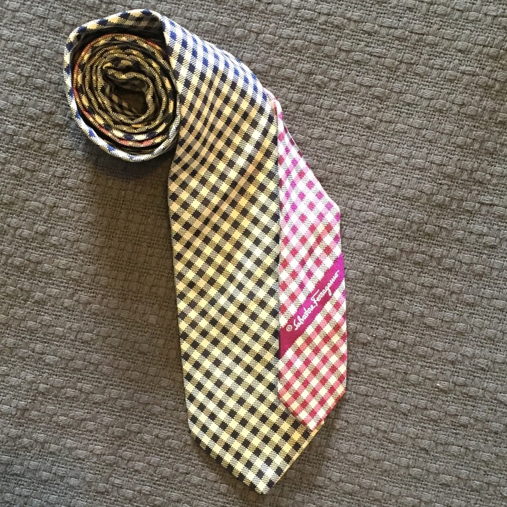 Ferragamo silk plaid tie